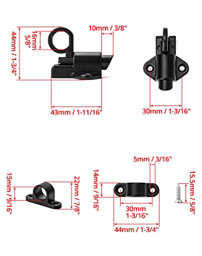 QWORK® 2 Stück Spring Riegelschloss, Automatische Verriegelung Schlossriegel mit Schrauben, Geeignet für Holztüren, Schranktüren, Balkontüren, Gartentüren, Fenster (Schwarz)
