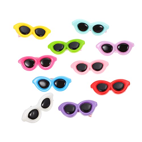 VICASKY 10Pcs Sunglasses Pet Hairpins Decorative Headdress for Dogs Cats Mixed Colors for Daily Wear Events Keeps Hair Shape Lightweight Compact
