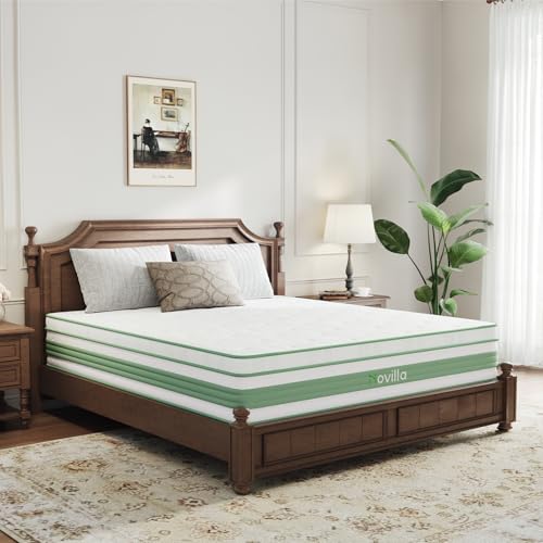Image of Novilla Queen Size Mattress 14 Inch, Hybrid Mattress in a Box|Gel Memory Foam & Individual Pocket Springs, Medium Firm, Motion Isolation, Cool Sleep & Pressure Relief, CertiPUR-US