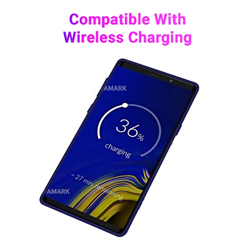 Image of LIRAMARK Liquid Silicone Soft Back Cover Case for Samsung Galaxy Note 9 (Blue)
