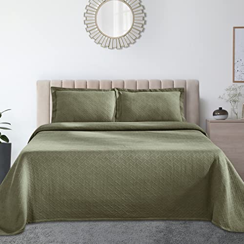BNM Luxurious Textured Cotton Woven Jacquard Matelasse Premium Quality Bedspread Set, Oversized Bedding, Embossed Cotton Fabric, Soft, Durable, Medium Weight, Basketweave, Twin Size, Assorted colors