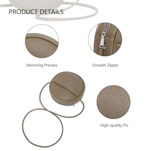 Image of Circle Crossbody Bag for Women NYLON Circle Purse with Zipper Adjustable Knot Shoulder Straps