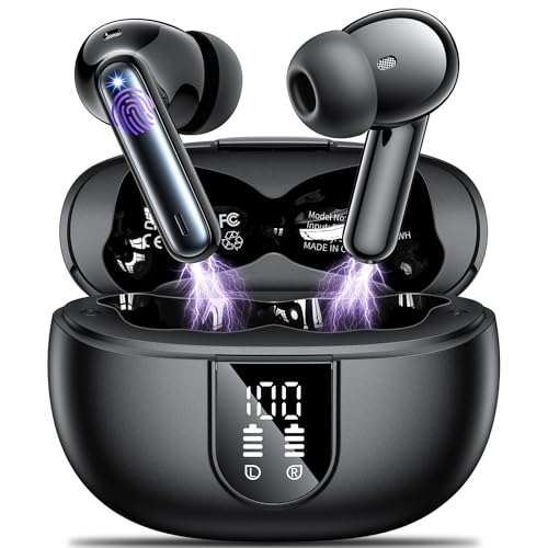 AOVOCE-Auriculares-Bluetooth-auriculares-Bluetooth-53-con-4-HD-Microfono-Cancelacion-de-Ruido-43-Horas-de-Reproduccion-Auriculares-Bluetooth-Deporte-con-LED-Display-Auriculares-Android-iOS-zb03