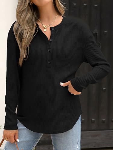 ANRABESS Long Sleeve Shirts for Women Henley Tops Dressy Casual T-Shirts Blouses 2025 Fall Lightweight Sweaters4