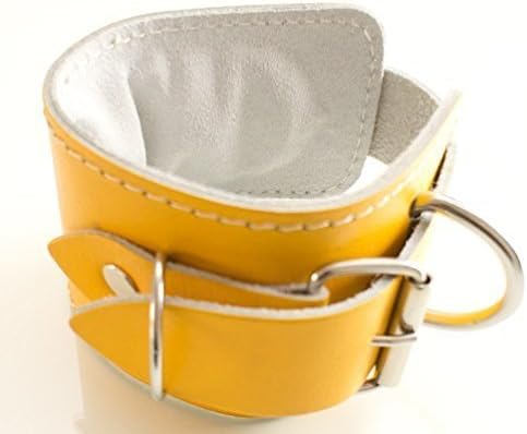 Nws GYM ANKLE STRAP LA 'GOLD/YELLOW' Leather Foot/Flex Ankle Strap Leather Sold (Single)