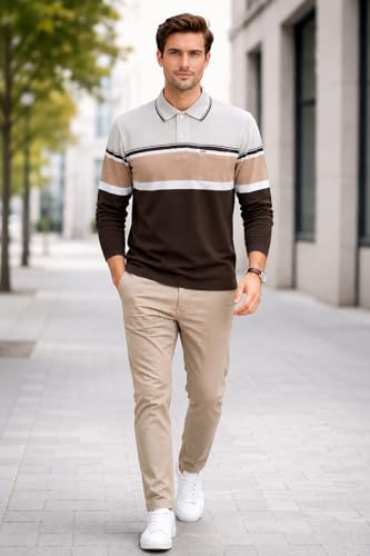 Image of Full Sleeve Polo T Shirt for Men Cotton with Pocket and Collar - Regular Fit Tshirt