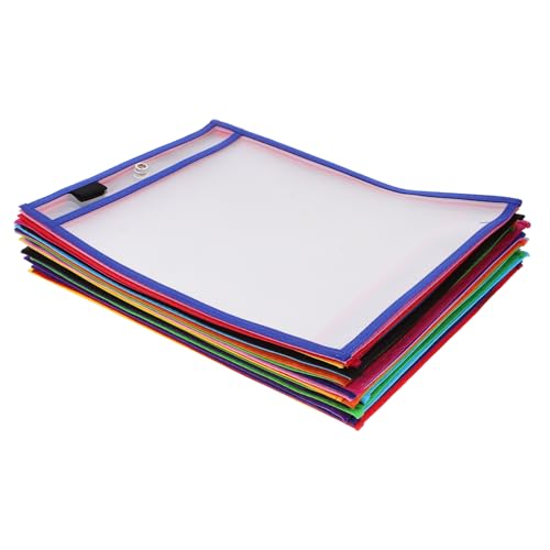 Pochettes réutilisables effaçables à sec en PVC avec porte-marqueur école