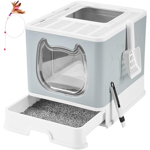 Caja de arena cubierta para gatos mediana con tapa miniatura 1