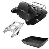 XFMT Chopped Tour Pack Trunk Backrest Two Up Rack Compatible with Harley Touring 2014-2019
