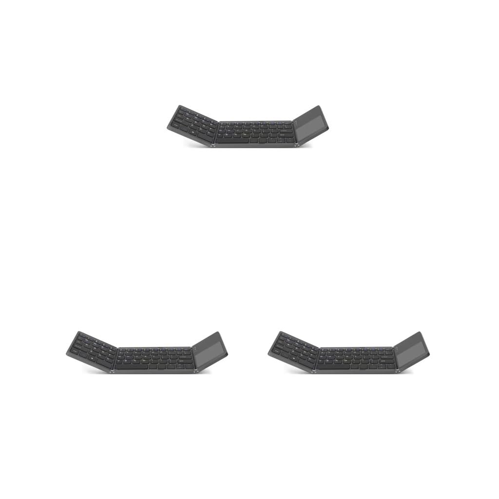 3 set di tastiera da gioco ABS portatile pieghevole ricaricabile 64 tasti Bluetooth compatibile Computer Tablet cellulare tastiera grigio scuro