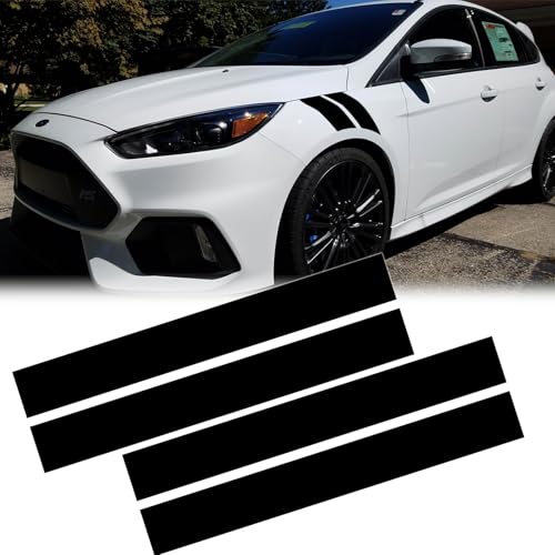 Image of x xotic tech 4pcs Car Fender Stripes Hash Marks KK Vinyl Sticker Universal for Car Truck SUV Auto Bumper Racing Stripe Decal (Matte Black)