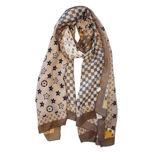 Scarf Star Plaid Scarf Women's Winter Scarf Temperament Versatile Checkerboard Plaid Scarf Autumn and Winter Shawl