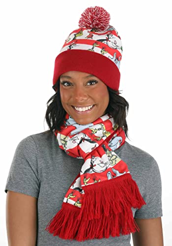 Dr. Seuss Winter Hat & Scarf Kit - Cat in the Hat Graphics, One Size Fits Most3