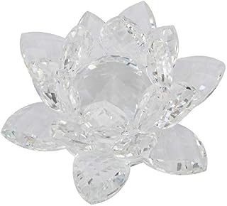 Lotus Flower Crafts Crystal Flower Crystal Clear Crystal Decoration Glass Ornaments for Home Decoration Wedding Party Decoration Car (Transparent color)