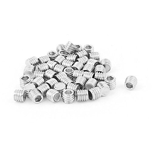 Preisvergleich Produktbild sourcingmap® 50stk Edelstahl M6x5mm Innensechskant Set Gewindestifte Schrauben Muttern de