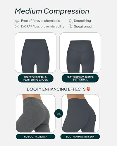 PAVOI ACTIVE Pilates Crossover Leggings for Women | Buttery Soft High Waisted V Cut Cross Waist Workout Yoga Pants | FlexFlow4