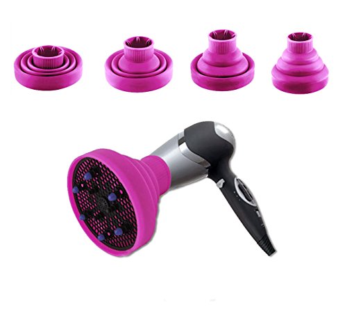 Embout - diffuseur sèche cheveux de voyage - pliable - en silicone - universel - Rose clair