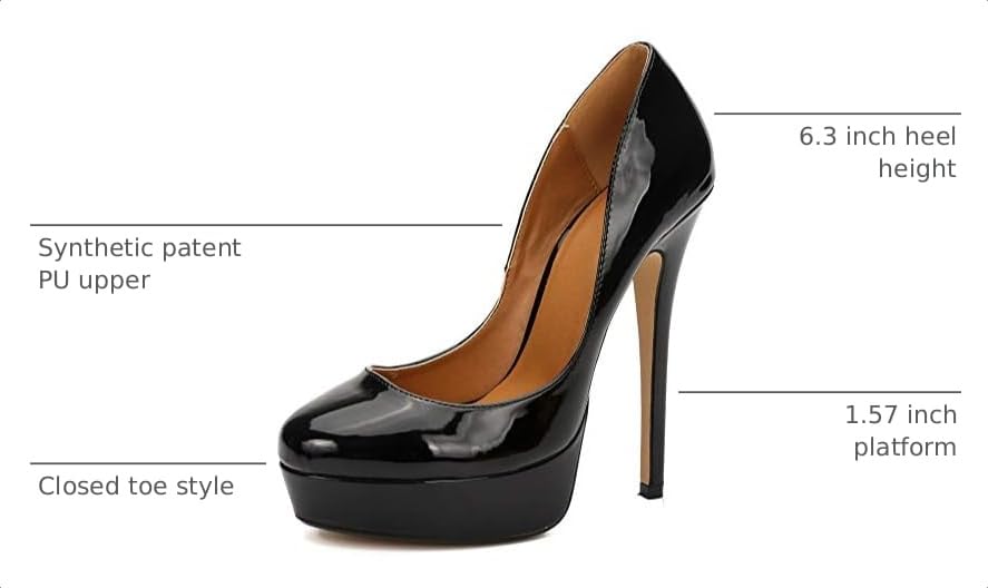 Image of MAIERNISI JESSI Unisex Men's Women's Platform Pumps, Stiletto High Heels, Party Dress Shoes