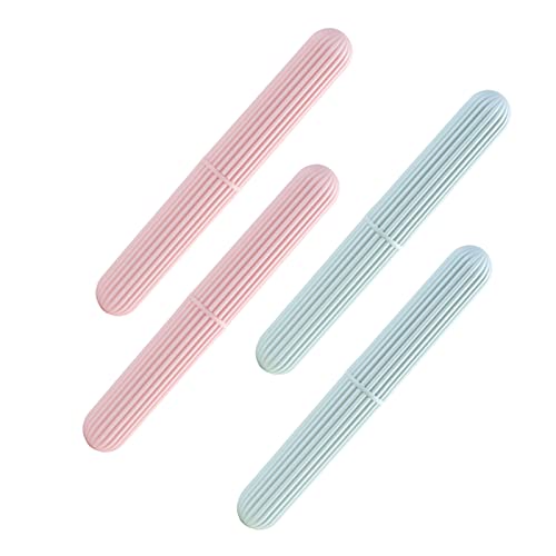 Estuche para cepillos de Dientes LONLEA, Estuche portátil de Almacenamiento de cepillos de Dientes para Acampar Diario, Escuela de Viajes al Aire Libre, 4 Piezas Cover