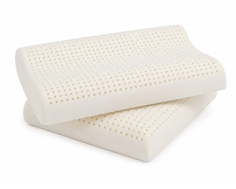 Cuscino cervicale viscoelastico in memory foam, prodotto in Portogallo, design ergonomico per dormire di lato e bocca verso l'alto, ventilazione avanzata, fodera lavabile, materiali certificati