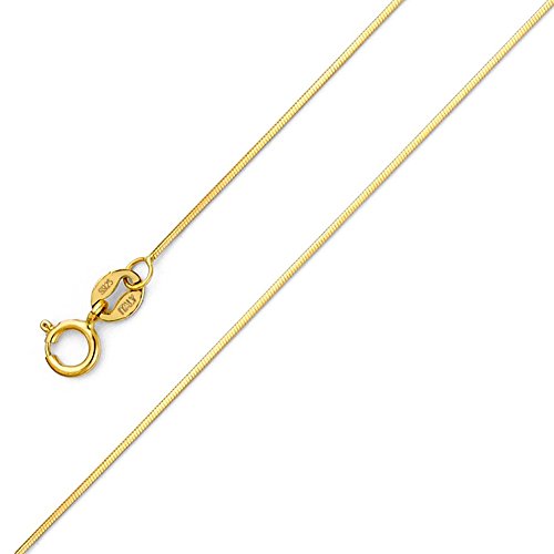 SWOPAN 18K Gold Over Sterling Silver 0.8MM Snake Chain Necklace for Women Girl