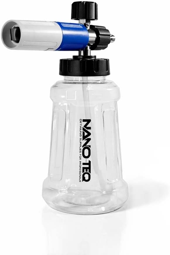 NANOTEQ FoamPro GEN 1.0, Wide Mouth Foam Cannon, 1 Liter, 1/4 Inch Quick Connector, Thick Foaming Gun for Car Washing and Detailing