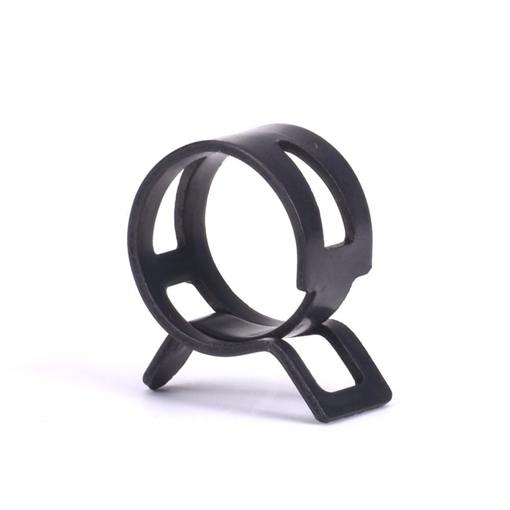 Morsetto per tubi con fibbia in acciaio elastico ad alta resistenza, 22 mm, 50 pezzi, in acciaio al manganese ossidato nero da 65 MN, diametro interno 4 mm-22 mm.