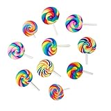 JOYOFREELY Broches de Piruleta Coloridos y Divertidos 10 Piezas, Broches de Parodia para Ropa y Bolsos, Accesorios Ligeros y Duraderos, Diseño Aleatorio, Bisutería Original Estilo