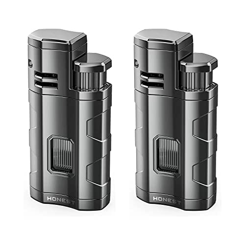 Encendedor antorcha de butano 2 pack metal gris