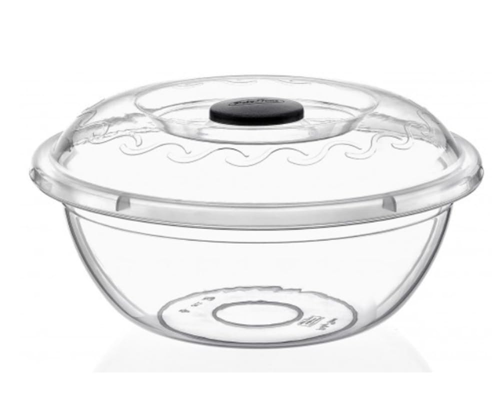 Best House | Clear Round Basin Bowl with Lids | 10 Litres | 1 Pc | Transparent | Salad Bowls | Plastic Food Storage Container With Lids (Pack of 1) — image 1