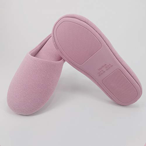 Image of ofoot Women's Non-Slip House Slippers - Lightweight Cotton Memory Foam Indoor Slip-On, Machine Washable & Foldable Travel Design for Home, Yoga, Narrow /Wide Fit Options