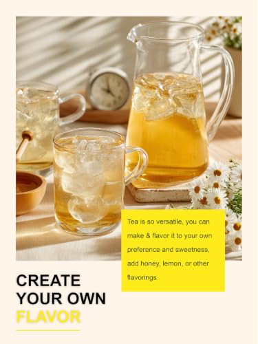 Image of TeeLux Chamomile Tea Bags, 1.5g /bag, Pure Natural Whole Chamomile Flowers Herbal Tea in Pyramid Bags, Caffeine Free, 40 Count