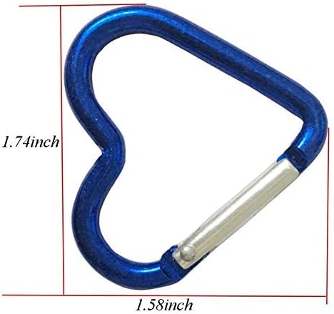 Heart Shaped Carabiner Hook, Aluminum Alloy Snap Clip Key Holder, Keychain Tool for Fishing Camping Hiking Backpack Accessory (5 Pack Random Color) - Image 2
