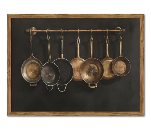 Framed Vintage Pans Canvas Art