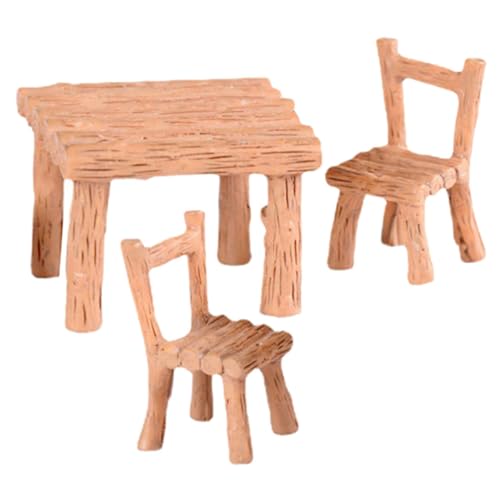 JOINPAYA 1 Juego decoración de la casa de muñecas decoración Escritorio Dormitorio Modelos de muletas Cajas de Almacenamiento sillas Resina Mini casita Mini Muebles Resina sintética Brown