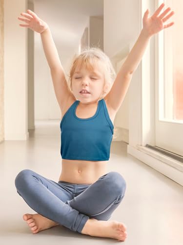 Image of Geyoga 6 Pieces Girls Dance Tank Top Racerback Crop Top Sleeveless Dance Outfit for Ballet Hip Hop Athletic Wear