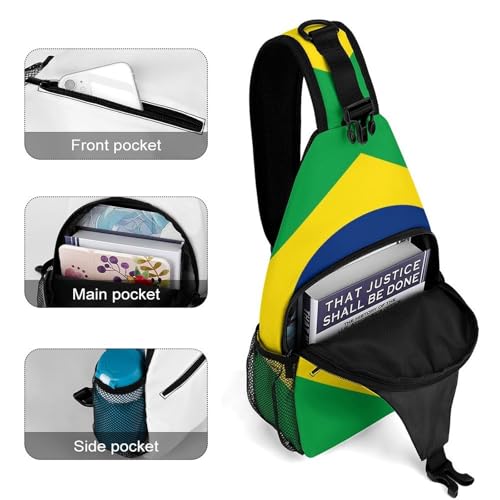 Small Cross Body Sling Bag For Women Men Mini Shoulder Bag Chest Pack For Travel Brazilian Brazil Flag4