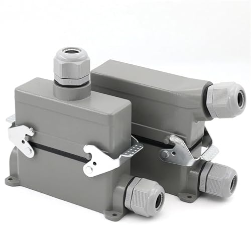 Connecteur robuste HDC-HE-024 rectangulaire 24 broches 16A avec embase haute pour câblage industriel