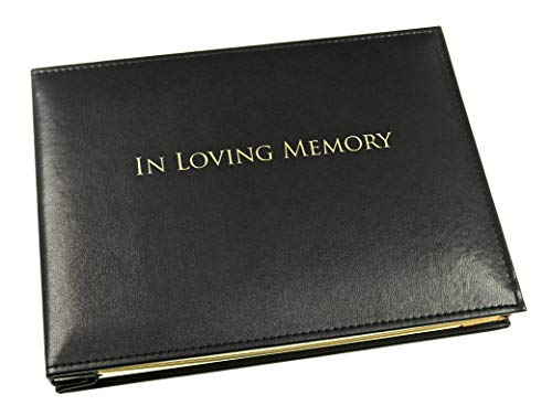 'in Loving Memory' Funeral Guest Book - Loose Leaf Inner Page Format - Presentation Boxed - Black - Size: 10.5" x 7.6"