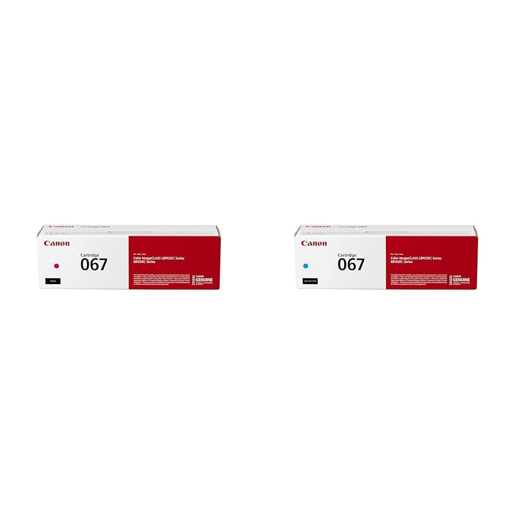 Canon 067 Magenta and Cyan Toner Cartridges Compatible with MF656Cdw, MF654Cdw, MF653Cdw, LBP633Cdw and LBP632Cdw Printers