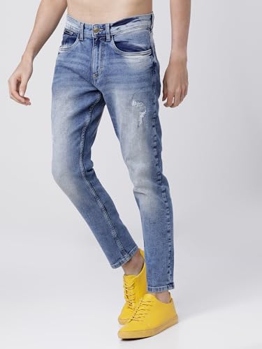 Image of Highlander Mens Tapered Fit Denim Jeans for Man|Regular Length|Mid-Rise|Stretchable Fabric for Comfort fit| Jeans for Man | Men Jeans