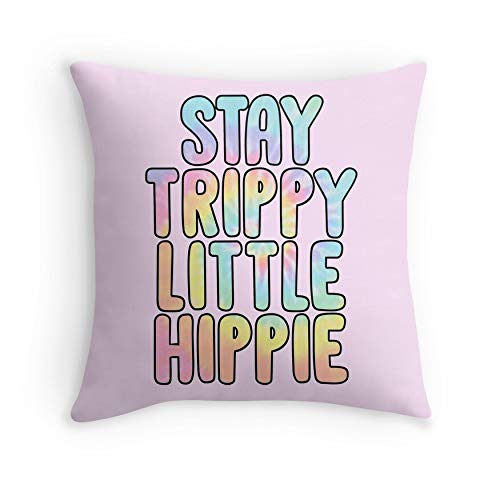 stay trippy little hippie Throw Pillow Christmas Soft Throw Pillows