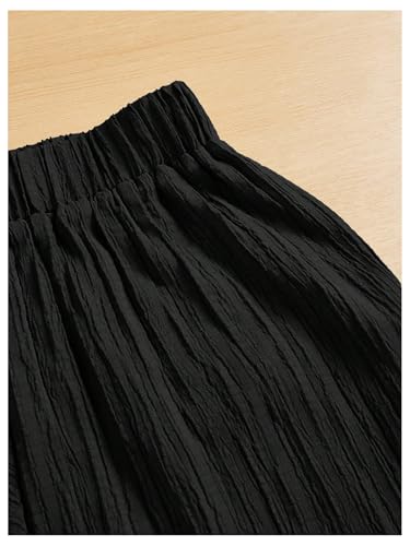 WDIRARA Women's Textured Drawstring Waist Wide Leg Pants Loose Palazzo Pants4