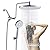 Rain Shower Head with Handheld Combo, 10'' High Pressure Rainfall Shower Head Sprayer, Handheld Shower Head with Shower Holder, Extension Arm, Bathroom Upgrade, Polished Chrome