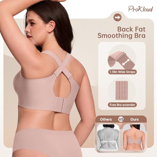 Image of ProKloud Jelly Bras for Women No Underwire Wireless Bra with Support and Lift Full Coverage Plus Size Comfy Seamless Bra