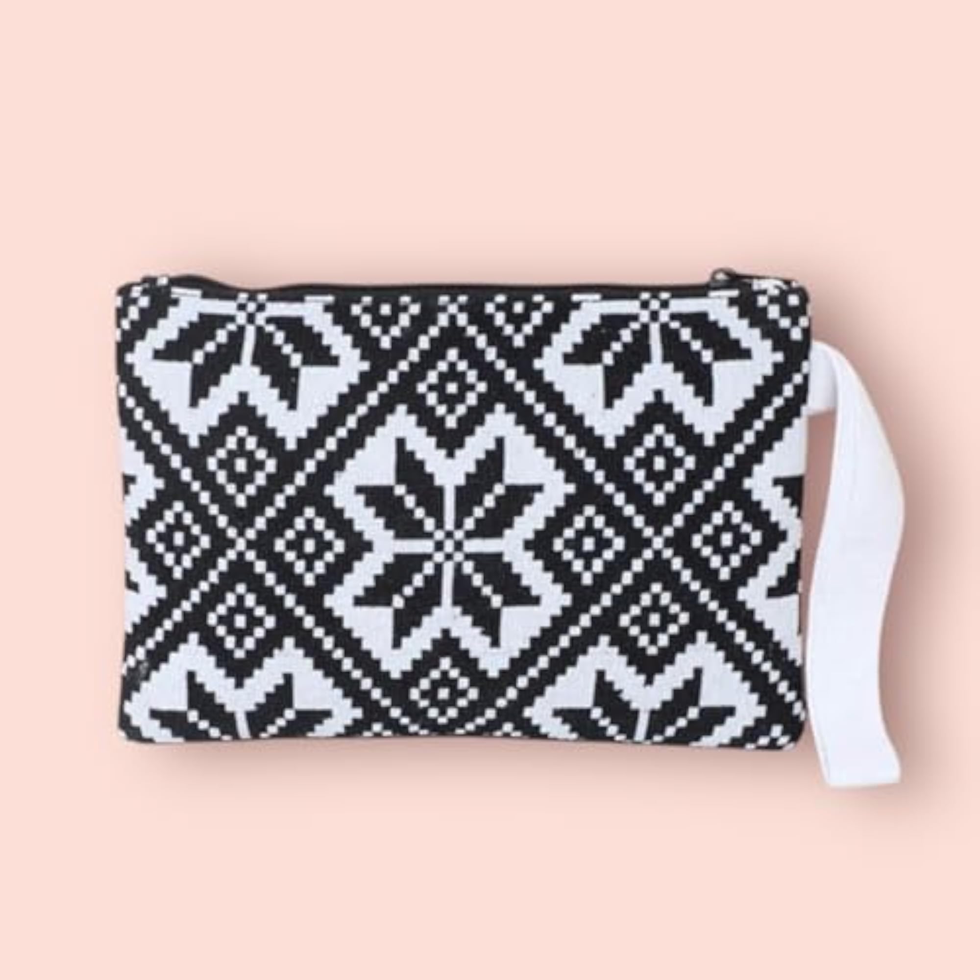 Jacquard Woven Cotton Pouch, Cosmetic Makeup Bag, Travel Gift