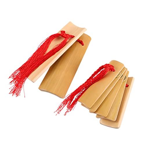 Wakauto 1 Pair Japanese Castanets Bamboo Allegro Musical Instrument Accessories for Adults Comfortable Grip and Pure Handmade Craftsmanship