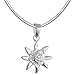 Produktbild Vinani Anhänger Edelweiß klein mit Schlangenkette 40 cm Sterling Silber 925 Kette Italien AEDD-S40