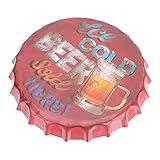 Bierkappe Zinnschild Café Bar Pub Bier Wanddekoration Kunstflaschenkappe Blech Vintage Metall Zinnschild Wandkunst Plakette