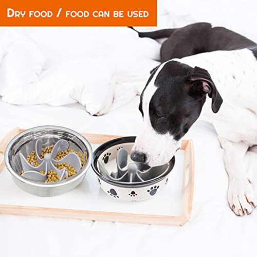 Slow Feeder Hundenapf Einfügung,Anti Schling Napf Hundenapf Anti-Choke Große Hundenäpfe Kieselgel Slow Feeder Bowl für Hunde Fressnäpfe für Hunde Zubehör,Entlastet die Verdauung,Überessen (grau)